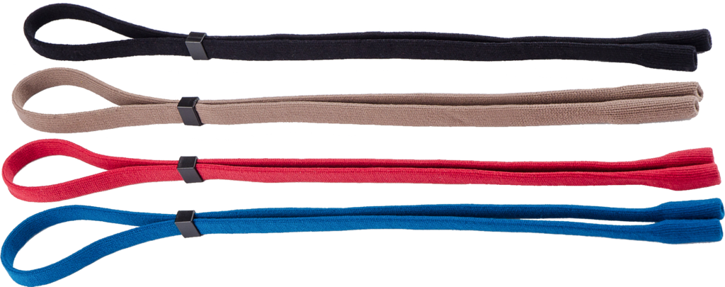 Anchor Glasses Straps 4-Pack for Glasses and Sunglasses in Black, Brown, Red, and Blue.